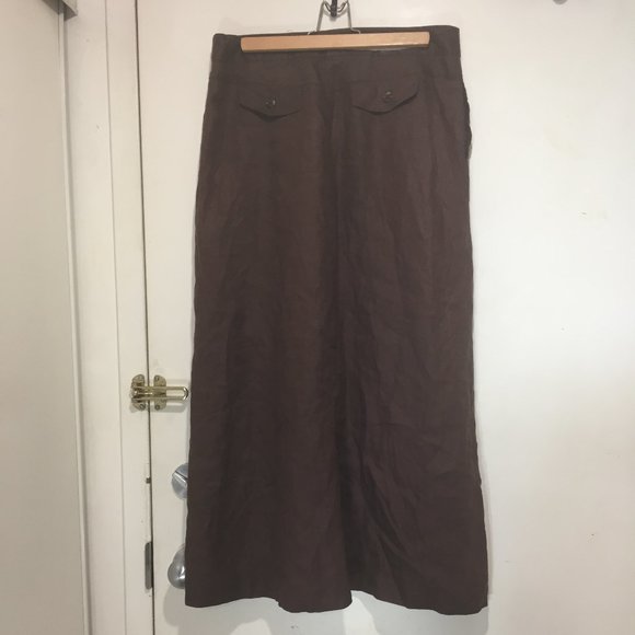 MANDARIN BLVE MAXI LINEN SKIRTS SIZE 10 - Picture 3 of 7